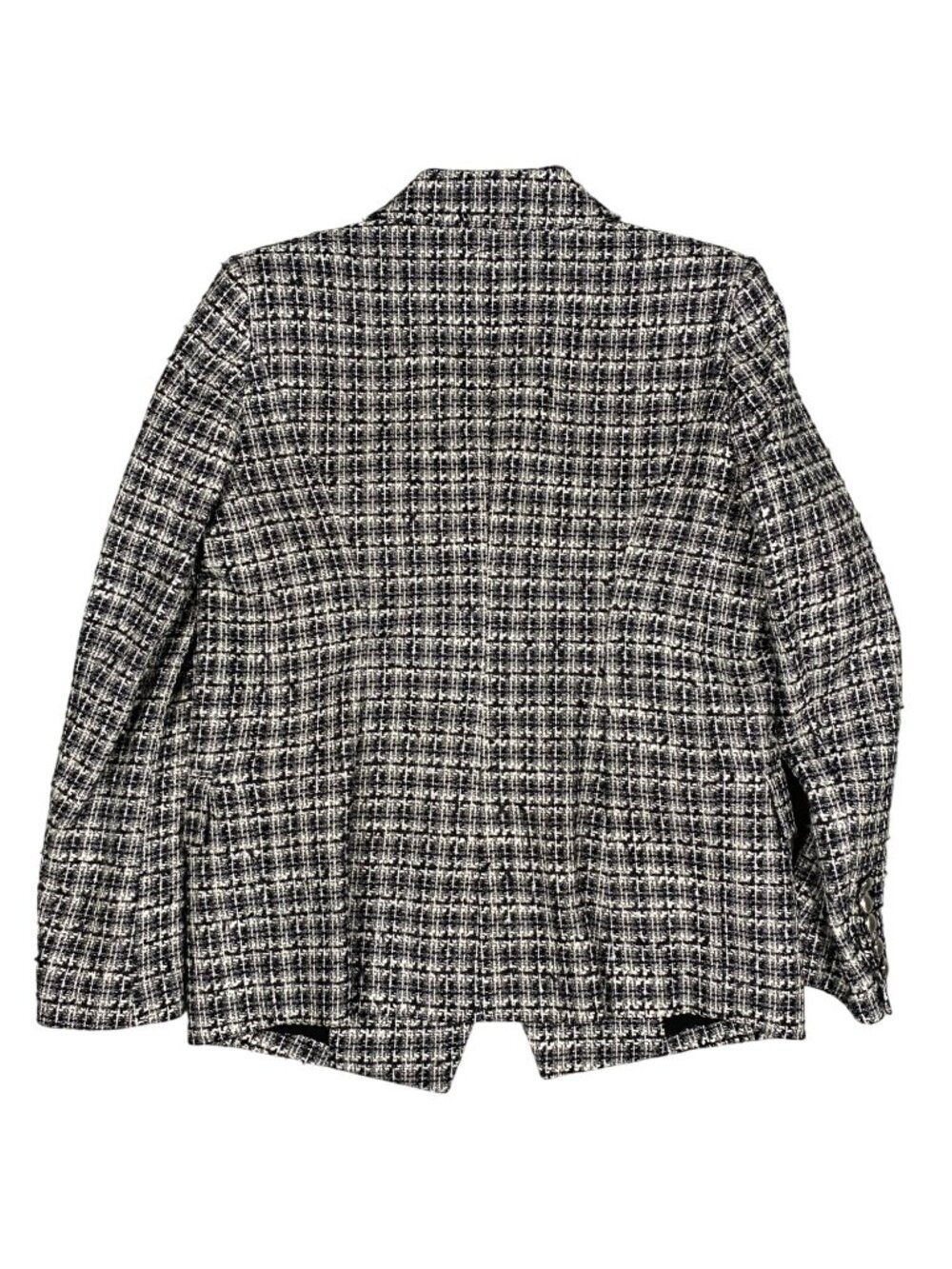 Elie Tahari Womens Tweed Double-Breasted Blazer Black White S Classic Fit - Picture 3 of 9